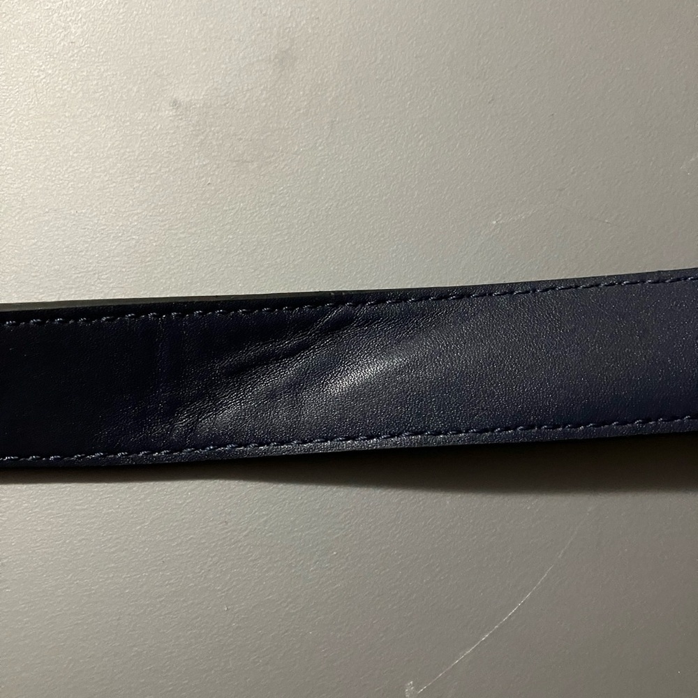 Black Leather Belt with Silver Buckle - Picture 5 of 5